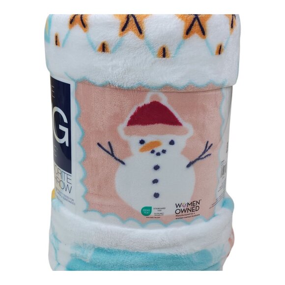 The Big One Oversized Plush Throw Blanket Coastal Print Faux Fur Tropical 5'x6' - Picture 2 of 13